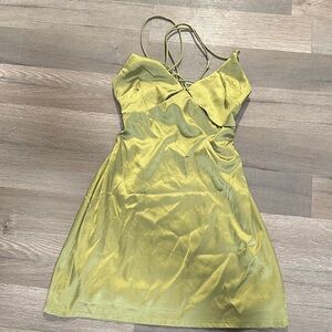 Beginning Boutique Light Green Satin Dress
